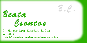 beata csontos business card