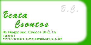 beata csontos business card